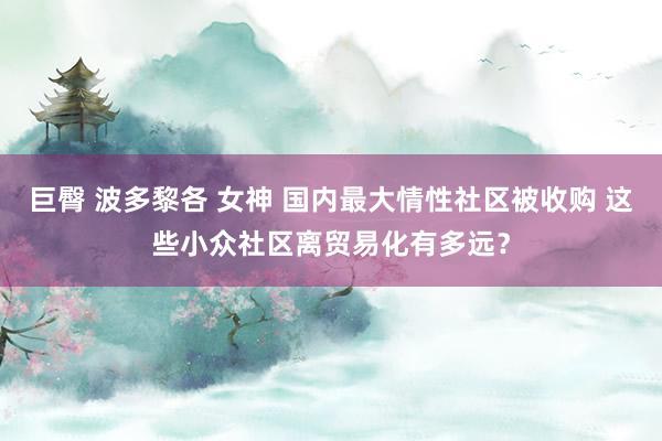 巨臀 波多黎各 女神 国内最大情性社区被收购 这些小众社区离贸易化有多远？