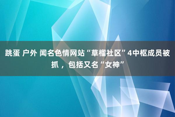 跳蛋 户外 闻名色情网站“草榴社区”4中枢成员被抓 ，包括又名“女神”