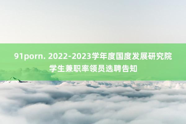 91porn. 2022-2023学年度国度发展研究院学生兼职率领员选聘告知